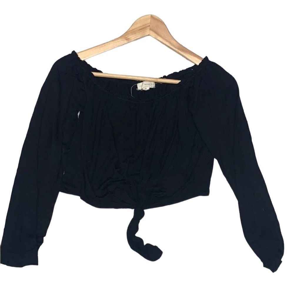 🖤 LA Hearts Black Crop Top - Size XS - PacSun - Can Be Worn Off the Shoulder